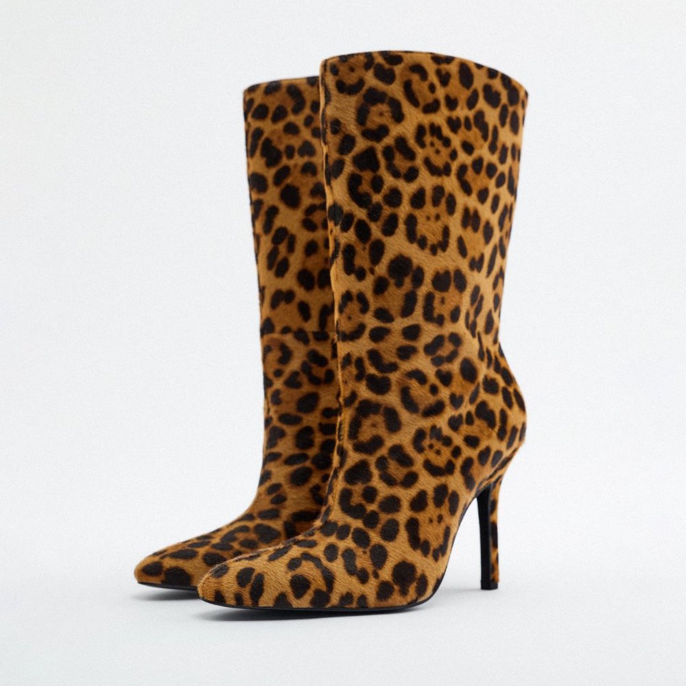BNIB ZARA Leopard Print Boots